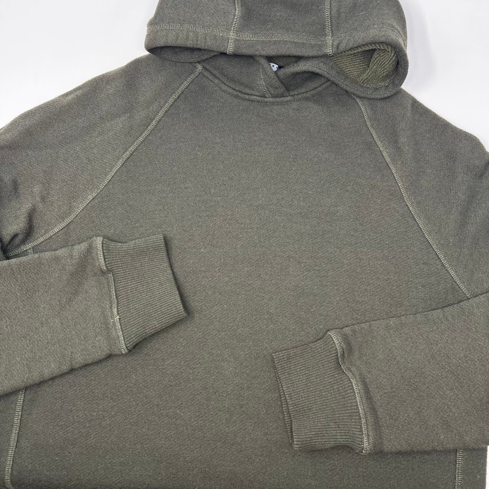 Aether Mens Olive Green French Terry Cotton Blend Pullover Hoodie Size Medium